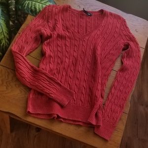 Ralph lauren pink salmon v neck sweater